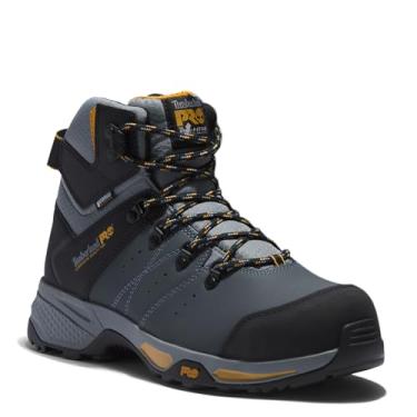 Imagem de Timberland Switchback Composite Safety Toe masculino impermeável, Cinza/Amarelo, 15