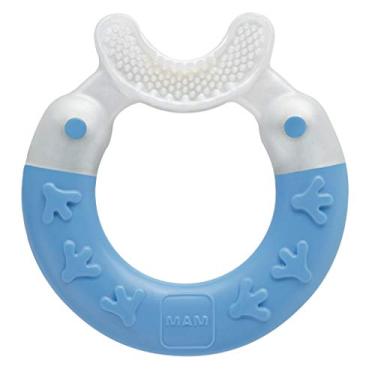 Imagem de MAM Baby 1 Mordedor Bite & Brush Alivia a Dentição para Crianças 4+ Meses Com Formato Circular, Azul