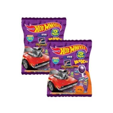 Imagem de Pirulito Pop Mania Hot Wheels Uva 672g - 2 unid