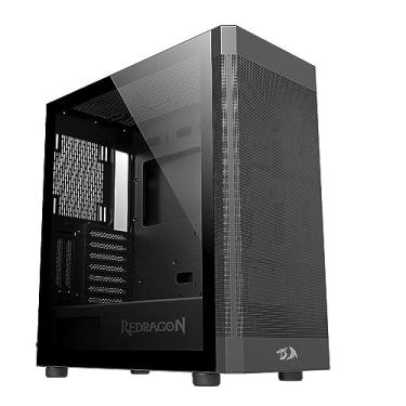 Imagem de Gabiente Gamer Redragon Aeroglass MID-TOWER, Lateral de Vidro, Preto