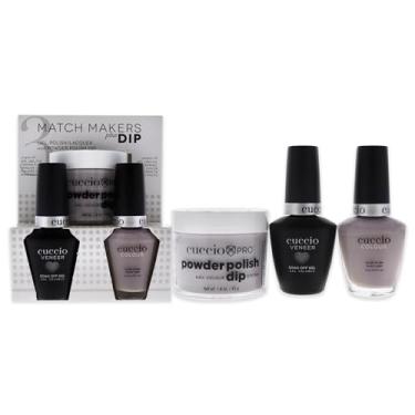 Imagem de Match Makers Plus Dip – Longing for London by Cuccio para mulheres – 3 unidades de sistema de polimento de pó profissional de 45 g, gel de banho de 12,5 g, esmalte de unhas colorido de 12,2 g