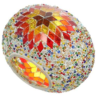 Imagem de Abajur de vidro manchado, 2 peças, abajur de mesa decorativo, abajur de vidro globo, abajur de chão em mosaico, capa de luminária noturna, abajur turco, capa de lâmpada de mosaico (Color : As Shown4