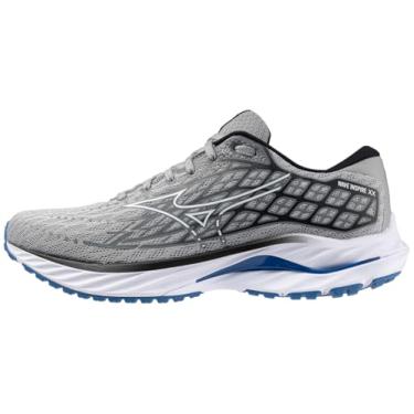 Imagem de Mizuno Tênis de corrida masculino Wave Rider 20, Névoa do porto/branco, 9 Wide