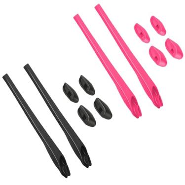 Imagem de BLAZERBUCK Kits de meias para óculos de sol Oakley Flak 2.0 OO9295/Flak 2.0 XL OO9188 - Preto + Rosa Vermelho