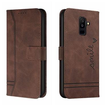 Imagem de Capa compatível com Samsung Galaxy A6 Plus/A6+/A9 Star Lite/J8 2018 capa carteira, à prova de choque, capa protetora de TPU à prova de choque, capa de telefone de couro PU flip magnética capa de couro