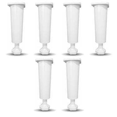 Imagem de 6 Pés de Armário Pia Pezinho Cozinha Itatiaia Altura Ajustável 14cm a 17cm Branco