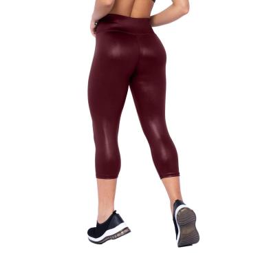 Imagem de Calça Corsário Básica Em Cirrê Brilho Molhado Cintura Bem Alta WOLFOX-Feminino