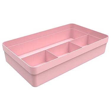 Imagem de Ou, OL1050RSQF, Organizador de Gavetas ou Logic 4 Divisórias Porta Objetos Quartzo, cor Rosa, Polipropileno