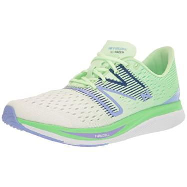 Imagem de New Balance FuelCell SuperComp Pacer V1 Tênis de corrida feminino, Branco/Vibrant Spring Glo, 35