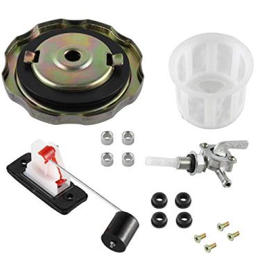 Imagem de Supermotorparts Gerador universal de 5 galões 7 galões válvula de tanque de combustível a gás motor com tampa cromada