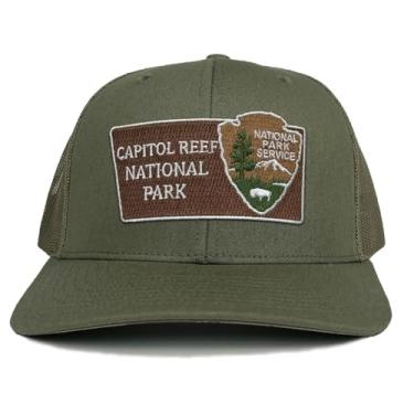 Imagem de Homeland Tees Boné de caminhoneiro Capitol Reef National Park bordado bordado, Verde-oliva, 7-7 3/4