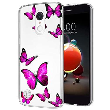 Imagem de Tothedu Capa para LG Aristo 3 Plus/Aristo 2 Plus/Aristo 2/Tribute Dynasty/Tribute Empire/Fortune 2/Rebel 3 LTE, capa protetora traseira de TPU transparente e fina para LG Aristo 3 (borboleta rosa)