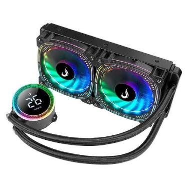 Imagem de Water Cooler Rise Mode Aura Ice Black, ARGB, 240mm, AMD/Intel, Preto -