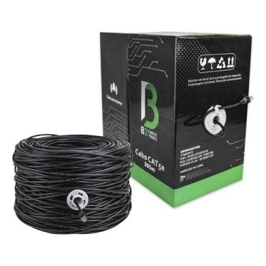 Imagem de Caixa Cabo Trançado Para Cftv Alarme C5 Preto 305m Camera - B3 Cables 