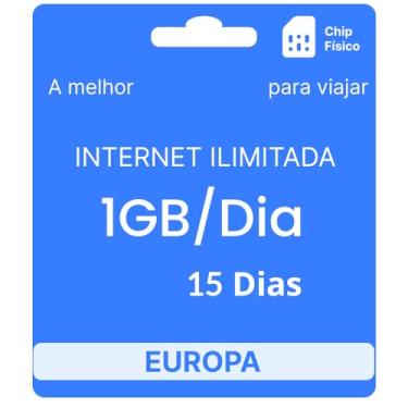 Imagem de Chip Internacional Para Europa - Plano Dados Ilimitados 1GB/Dia - 15 Dias
