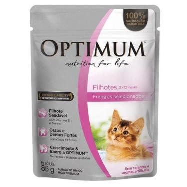 Imagem de Ração Úmida Optimum Gatos Filhotes Sabor Frango - 85g - 1 unidade
