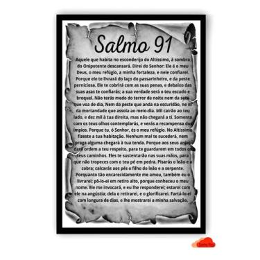 Imagem de Salmo 91 Quadro A3 com Moldura e Acetato 42x30cm. - Sonho Meu