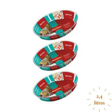 Imagem de Conj 3 Travessa Oval Vidro 2,4L Nadir Forno Freezer Sempre - Nadir Fig