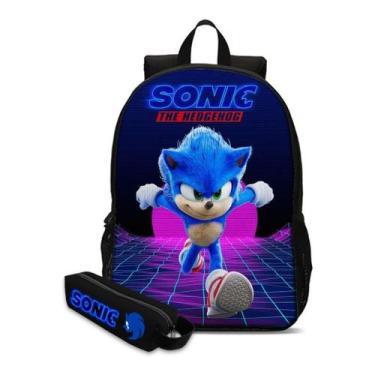 Imagem de Kit Mochila Escolar Com Estojo Infantil Sonic Volta Ás Aulas - Thuco G