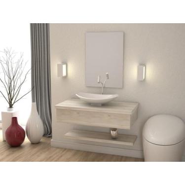 Imagem de Bancada Metrópole 806w 80cm C/cuba L45 e Espelheira - Compace, Snow