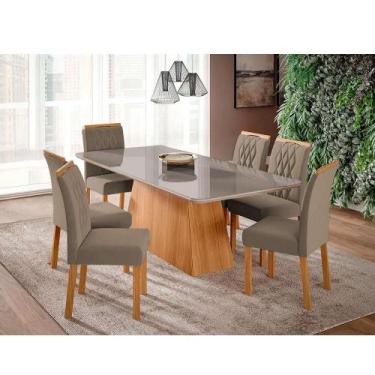 Imagem de Mesa para Sala De Jantar Helena 210 x 100 cm e 6 Cadeiras Juliana Cimo
