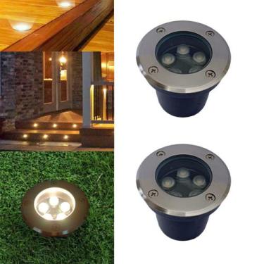 Imagem de 2 Balizadores Led SMD 5W Bivolt Blindado Vedado De Embutir Em Piso Chã