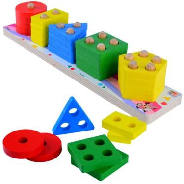 Imagem de Brinquedo Didatico Minnie Disney Encaixe Formas Grande MDF - Toymix, C