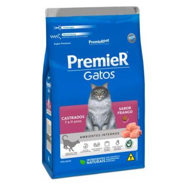 Imagem de Ração Premier Gatos Castrados 7 a 11 Anos Ambientes Internos Frango 7,