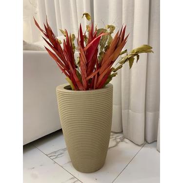 Imagem de VASO POLIETILENO CONE RISCATO REDONDO P/PLANTAS E JARDINS DECORATIVO (AREIA)