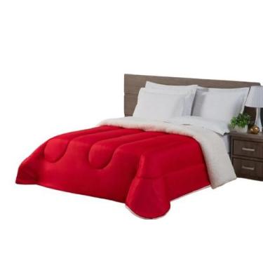 Imagem de Coberdrom sherpa com tecido microfibra Vermelho - Essência Enxovais