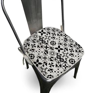 Imagem de Almofada Assento Para Cadeira Ladrilhos 40x40cm - FASTLAR, *Preto