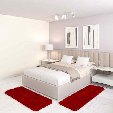 Imagem de Jogo Tapete Passadeira Quarto 2 Uni Vinho 50 x 140 cm - Tapetes Saturs