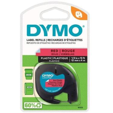 Imagem de Fita para Rotulador Letratag 12MM X 4M PRETO/VERMELHO - DYMO