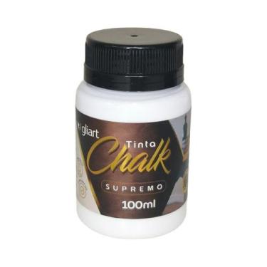 Imagem de Tinta Chalk Gliart 100ml Super Cobertura Para Artesanato, Branco