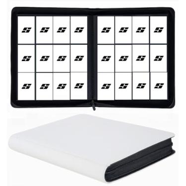 Imagem de Pasta para cartões colecionáveis com 12 bolsos com 720 bolsos, álbum de cartão de carregamento lateral sem anel, álbum de cartas colecionáveis adequado para YuGiOh, MTG, TCG, cartões de jogo, cartões