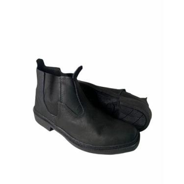 Imagem de Botina Masculina Couro Preta Confortável - Delite , 42