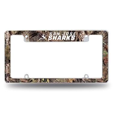 Imagem de Rico Industries NHL San Jose Sharks Mossy Oak 30,48 cm x 15,24 cm Moldura de placa automotiva para carro/caminhão/SUV