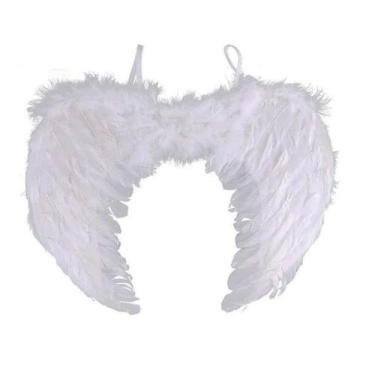 Imagem de Fantasia Halloween Asa de Anjo Branca Penas Artificiais - Lynx produçõ