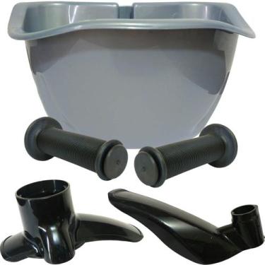 Imagem de Kit Cestinha Para Lamas Punho P Bicicletas Do Aro 16 Nathor, Cinza