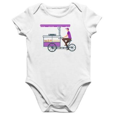 Imagem de Body Bebê Algodão Bike Food - Foca na Moda, Branco, G
