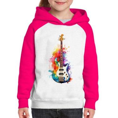 Imagem de Moletom Infantil Contra Baixo Watercolor - Foca na Moda, Branco, Rosa,