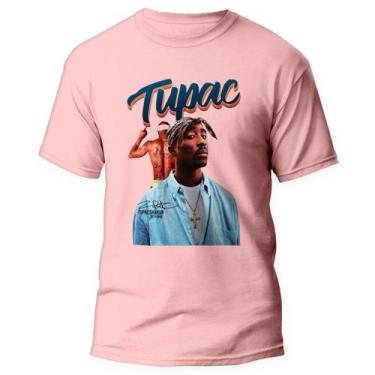 Imagem de Camiseta Tupac 2pac Rapper Rap camisa Hip Hop 4 Rosa - Kamisetas Otaku