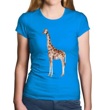 Imagem de Baby Look Algodão Girafa - Foca na Moda, Azul, GGG