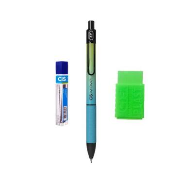 Imagem de Kit Lapiseira Move 0.7 Verde/Azul+Grafite+ Borracha Neon VD - CIS