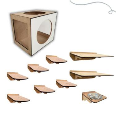 Imagem de Kit Playground Para Gatos Frente Circulo - DGP STORE, Branco