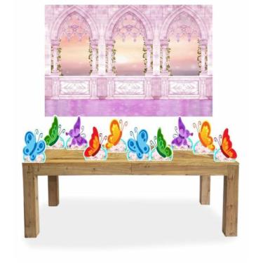 Imagem de Kit Display totens Borboletas 10 Pçs + Painel 150x100cm - x4adesivos