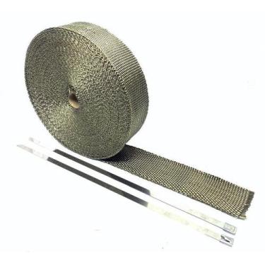 Imagem de Fita Térmica Manta Para Escapamentos Motos 1 Metro de Fita + 2 Abraçad