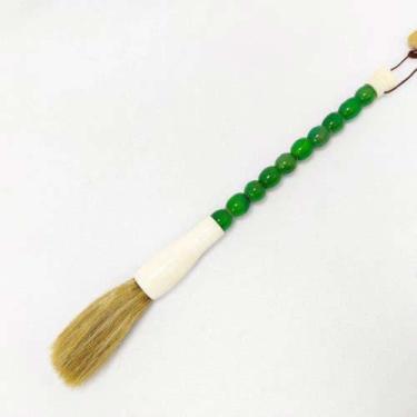 Imagem de Escultura Pincel de Parede Decorativo Verde Fino Bolas Luxo - LUXdécor