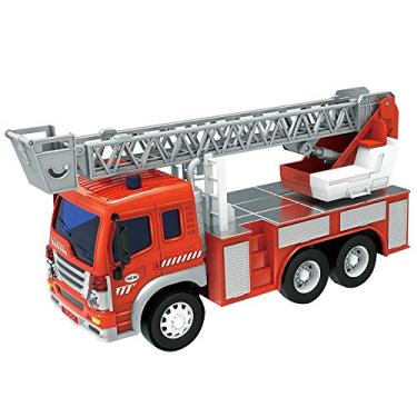 Imagem de Caminhão de Bombeiros Com luz e Som Escada Sobe Gira 1:16 Brinquedo Infantil Shiny Toys 000435