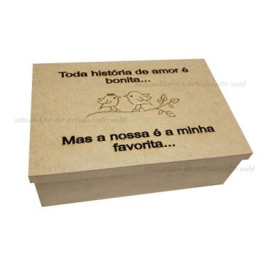 Imagem de Caixa Quadrada Toda Historia de Amor 30x20x10 Mdf Madeira - ATACADÃO D